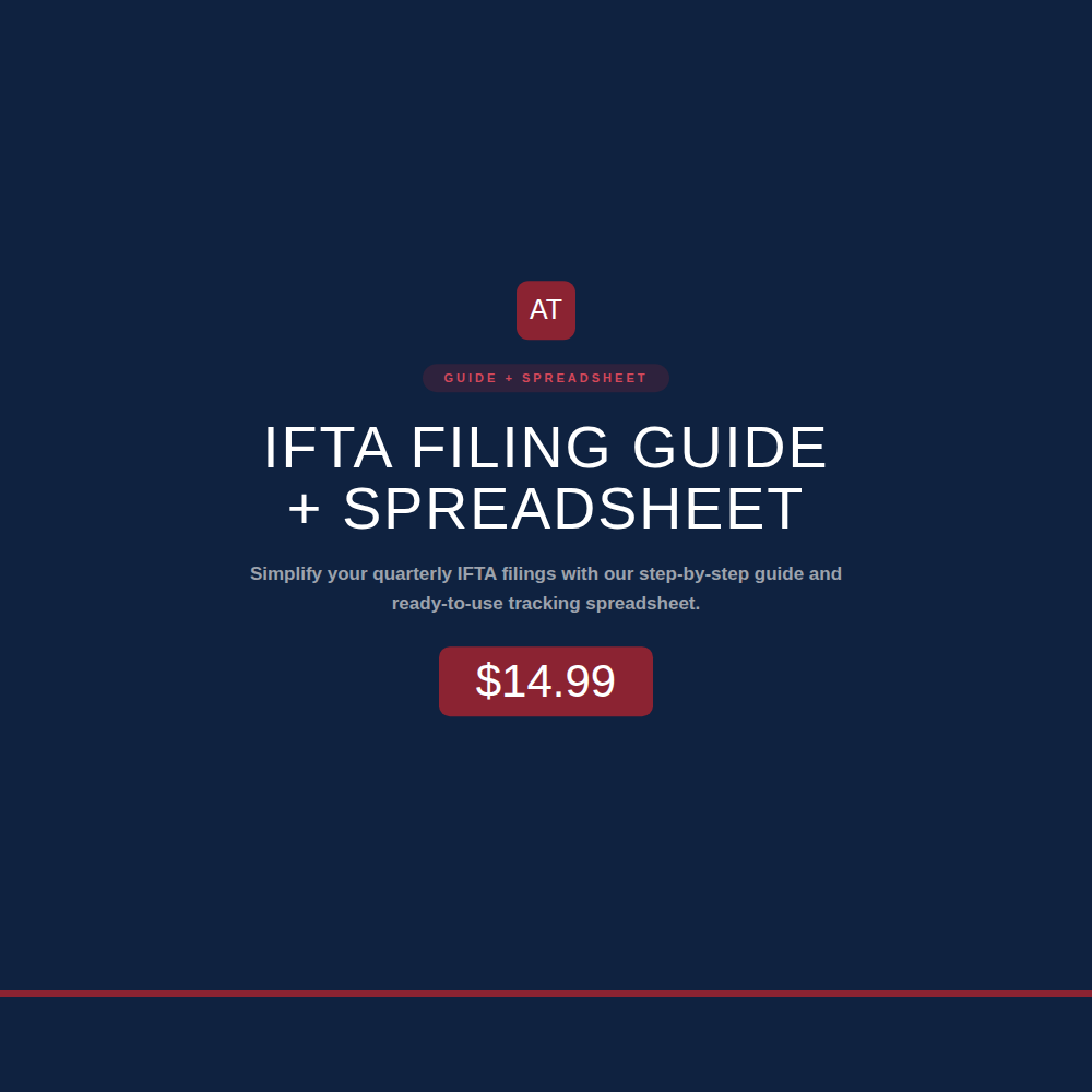 Cover of the IFTA Filing Guide and Spreadsheet by American Truckers LLC, $14.99